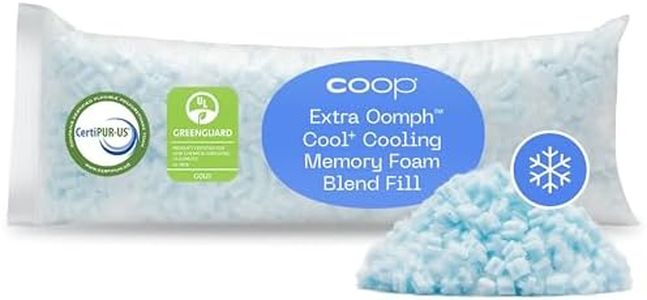 Coop Home Goods Extra Oomph Cool+ Pillow Fill, Gel-Infused, Plus Shaped Memory Foam Filling for More Airflow, 1/2 Pound Filler for Eden Cool+ Pillows, GREENGUARD Gold & CertiPUR-US Certified