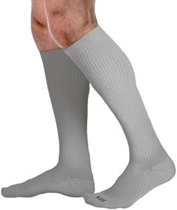 KUE Compression Socks for Men & Women | Medical & Sports Support | Improves Blood Circulation, Joint Pain Relief | UV Sun Protection, Moisture-Wicking | Running, Football & Gym-(Grey, S/M 1 Pair)