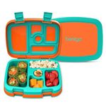 Bentgo Kids Brights – Leak-Proof, 5-Compartment Bento-Style Kids Lunch Box – Ideal Portion Sizes for Ages 3 to 7 – BPA-Free, Dishwasher Safe, Food-Safe Materials (Orange)