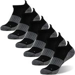 FOOTPLUS Running Compression Socks, Unisex Winter Warm Ankle Golf Tennis Jogging Walking No Sweaty Feet Basketball Gym Cushioned Sole Work Socks, 6 Pairs Black, XX-Large
