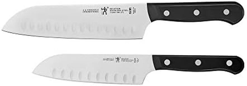 HENCKELS Solution Razor-Sharp 2-pc Knife Set, Santoku Knife 5 Inch, Santoku Knife 7 Inch, German Engineered Informed by 100+ Years of Mastery, Stainless Steel