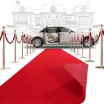 EZLucky Red Carpet Runner for Party, 3x15 FT Non-Slip Granules Backing for Safety, 350 GSM Thick, Transform Your Ceremony Aisle with Vibrant Red Carpet, Perfect for Parties, Weddings & Events