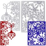 2 PCS Dies for Christmas Card Making, AFUNTA Snowflake Metal Die Cuts Christmas Lantern Cutting Dies Embossing Stencils for DIY Scrapbook Album Decorative, Scrapbook Card Making