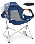 KingCamp Hammock Camping Chair, Portable Folding Camp Swinging Chairs for Adults 400lbs Heavy Duty Foldable Oversized Rocker with Aluminum Alloy Frame Cup Holder Pillow for Outdoor Beach Dark Blue