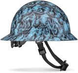 ACERPAL Full Brim Non-Vented Ghosts and Ghouls Tattoo/Skull Design Matte Finish OSHA Hard Hat with 6-Point Suspension