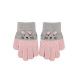 Tomorrow Kids Winter Gloves - Cute Cartoon Cat Gloves Winter Thick Knit Baby Kids Newborn Mittens Children Keep Finger Warm Gloves for Baby 0-3 Years Old (Light Pink)