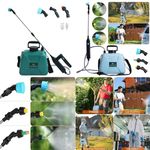 DWD® Power Sprayer 5L Electric USB Rechargeable Handle 3 Hours Use Adjustable Wand 60cm Reach Portable Garden Water Sprayer 3 Mist Nozzles,Pesticides,Washing Car, Windows, Plants, Pet Cooling, Cleaner