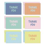 S&O Thank You Cards with Envelopes - Blank Thank You Cards for Handwritten Messages - Thank You Notes with Envelopes Set of 24 - Assorted Thank You Cards with Stylish Color Envelopes to Mix & Match