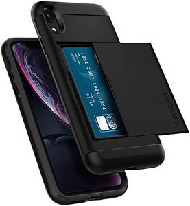 iPhone XR Case, Genuine SPIGEN Slim Armor CS Card Slider Hard Cover for Apple - Black