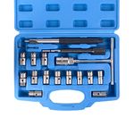 DAYUAN 17PC Professional Diesel Injector Seat Cutter Cleaner Tool Set Carbon Remover