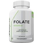 Folate 1000mcg (L-Methylfolate) 120 Capsules, 5-MTHF Active Form of Folic Acid/Vitamin B9