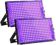 2 Pack 160W LED Black Light - Blacklight Flood Light with Plug and Switch, IP66 Waterproof Black Lights for Dance Party, Glow in The Dark, Halloween Lights, Body Paint, Fluorescent Poster, Neon Glow