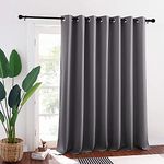 RYB HOME Blackout Patio Door Curtain - Window Treatment Curtain Shades Room Divider Curtain Thermal Insulated Vertical Blind Drapes for Sliding Glass Door Backdrop , Wide 100 x Long 95 inch, Grey