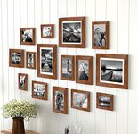 Art Street Set of 15 Wall Photo Frames Sumptuous Memories Theme Individual Fiber Wood Photo Frames (Color - Brown, Size - 8x10, 5x7, 4x6 Inchs)