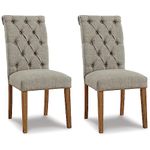 Signature Design by Ashley Harvina French Country Tufted Upholstered Dining Chair, 2 Count, Light Gray