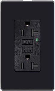 GREENCYCLE 40 Pack GFCI Outlet 20 Amp,20A/125V Ground Fault Circuit Interrupter Receptacle with LED Indicator, Weather Resistant Socket,ETL Certification, Glossy Black