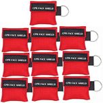 LSIKA-Z 10pcs CPR Face Shield Mask Keychain Keying CPR Face Shields Pocket Mask (Red-10)