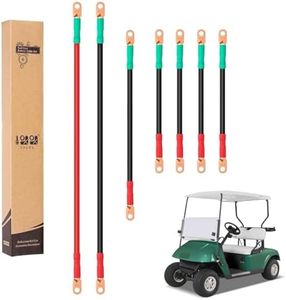 10L0L Golf Cart Battery Cable Set Fits 36V & 48V EZGO TXT 1994-Up Golf Cart Models, Pure Copper Wiring, 4 Gauge (7-Piece Set)