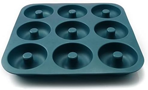 Large Professional Grade Donut Pan for Baking 9 Cavity Non-Stick Bagel Pan Silicone Donut Mold BPA Free 11.2 x 11.1 Inches - FUNLAVIE