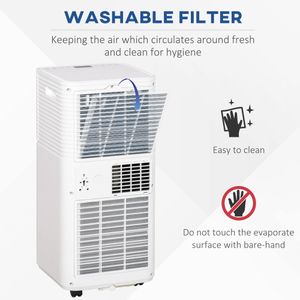 HOMCOM Portable Air Conditioner 9000 BTU – 4-in-1 Cooling, Dehumidifier, Remote, Timer, Window Kit