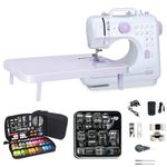 Outbit Mini Sewing Machine for Beginners, 12 Stitches Double Thread Electric Sewing Machine with 11pcs Presser Feet Set and 97pcs Sewing Kit
