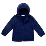 JAN & JUL Toddler Boys Girls Breathable Fleece Zip Up Jacket with Hood (Navy, 4T)