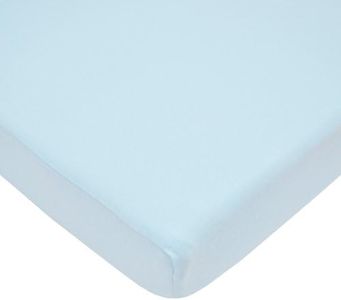 American Baby Company 100% Natural Cotton Value Jersey Knit Fitted Portable/Mini-Crib Sheet, Blue, Soft Breathable, for Boys and Girls
