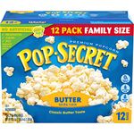 Pop Secret Microwave Popcorn, Butter Flavor, 3.2 Oz Sharing Bags, 12 Count