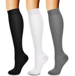 Compression Socks,(3 Pairs) Compression Sock for Women & Men,Best Medical, Nursing, for Running, Athletic, Edema, Varicose Veins.