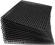 ALEGI 12 Pcs Aquarium Fish Tank Divider Plastic Egg Crate Aquarium Filter Bottom Tray Grid Isolation Board Partition Net Pane Separator (L 12pcs Black)