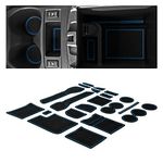 CupHolderHero fits Nissan Rogue Accessories 2014-2020 Premium Custom Interior Non-Slip Anti Dust Cup Holder Inserts, Center Console Liner Mats, Door Pocket Liners 21pc Set (Blue Trim)