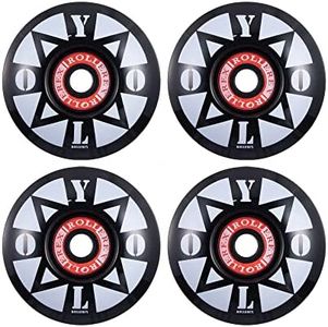 Rollerex YOLO Skateboard Wheels (52 mm) (92A) (4-Pack with Bearings, Spacers and Washers)