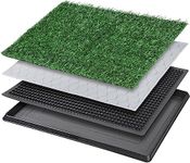 Dog Toilet Tray with Washable Pee Pad and Artificial Grass Patch for Dogs Puppy Toilet Training, Portable Indoor Dog Litter Tray (40.6x50.7cm)