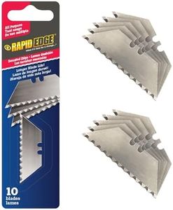 Rapid Edge 1-Pack All-Purpose Utility Knife Blades, Serrated Utility Blade For Faster and Smoother Cuts, 10 Box Cutter Blades Refills Made From Durable Alloy Steel