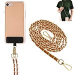 MULZI Aesthetic Cute Golden Crossbody Phone Lanyard for iPhone Attached with Case Cover Accessories Mobile Charm Bag Straps Shoulder Hanging Purse Sling Holder Keychain Around Neck Chain