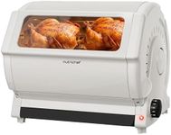 NutriChef Horizontal Rotating Shawarma Oven | Rotisserie, Shawarma & Kebab Machine | Includes Large 22.4 Quart Capacity, 3-Hour Timer & 6 Kebab Skewers | Ideal for Chicken,Turkey & Lamb | White
