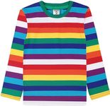 MOMBEBE COSLAND Toddlers Rainbow Striped Shirt Boys Pride Shirt, Rainbow, 3T