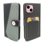 Pikkme Flip Cover | Genuine PU Leather Finish | Full 360 Protection | Wallet Style | Inbuilt Pockets & Stand | Strong Magnetic Flip Case for iPhone 15 (Grey)