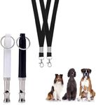 2 Pack Dog Whistle, Dog Whistle to Stop Barking Neighbors Dog, Dog Training Whistle, Ultrasonic Silent Dog Whistle, Professional Recall Dog Training Whistles (Black and White)