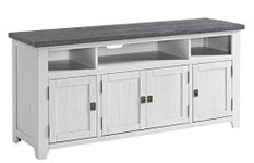 Martin Svensson Home Foundry 65" TV Stand, White Stain with Grey Top