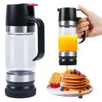 Ecopandy 315ML/11oz Glass Honey Dispenser No Drip, No Drip Honey Maple Syrup Dispenser with Handle, High Borosilicate Glass Clear Honey Jar Pot for Honey, Syrup, Jam, Spices Home Kitchen (1* Black)