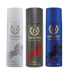 Denver Sporting Aerosol Club Goal + Rider + Victor Deodorant For Men -165Ml Each (Pack Of 3) | Long Lasting Fragrance Deo Combo Set Of 3