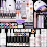 SAVILAND Essentials All-In-1 Acrylic Nail Kit with Drill: Nourishing Nail Kit for Beginners with Everything Clear White Pink Acrylic Powder Liquid Set 88W Nail Lamp Gel Nail Polish For Home DIY