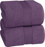 Utopia Towels - Luxurious Jumbo Bath Sheet 2 Pack - 100% Cotton Highly Absorbent and Quick Dry Extra Large Bath Towel - Super Soft Hotel Quality Towel (90 x 180 cm, Plum)