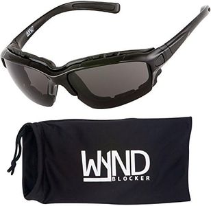 WYND Blocker Polarized Motorcycle Riding Sunglasses Sports Wrap Glasses, Black, Polarized Smoke