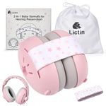 Lictin 2-in-1 Baby Ear Defenders 3-48 Months, Adjustable Ear Defenders Children with Stretchy Band, Baby Headphones for Airplane, Suitable Head Protection During Activities and Sleep