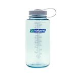 Nalgene 32 oz Wide Mouth Water Bottle BPA-Free, Durable & Leak Proof, Lightweight Bottle for Hiking & Gym, Work & Travel, Seafoam