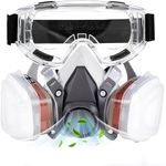 ALNUY Respirator Mask, Half-Face Respirator with Filters and Safety Goggles for Spray Paint, Dust, Chemicals, Sanding, Building Work, Woodworking, and Other Work Protection