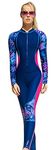 FEOYA Women's Dive Skin Swimsuit Full Body Scuba Rash Guard One Piece Long Sleeve Swimwear Quick Dry Sun Protection Sunsuit Snorkeling Sailing Bathing Kayaking Bodysuit