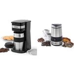 Salter EK2408 Coffee Maker to Go Personal Filter Coffee Machine & EK2311 Electric Kitchen Coffee and Spice Grinder, 60 g, 200 W, Stainless Steel, One Touch Button, Transparent Lid, Silver